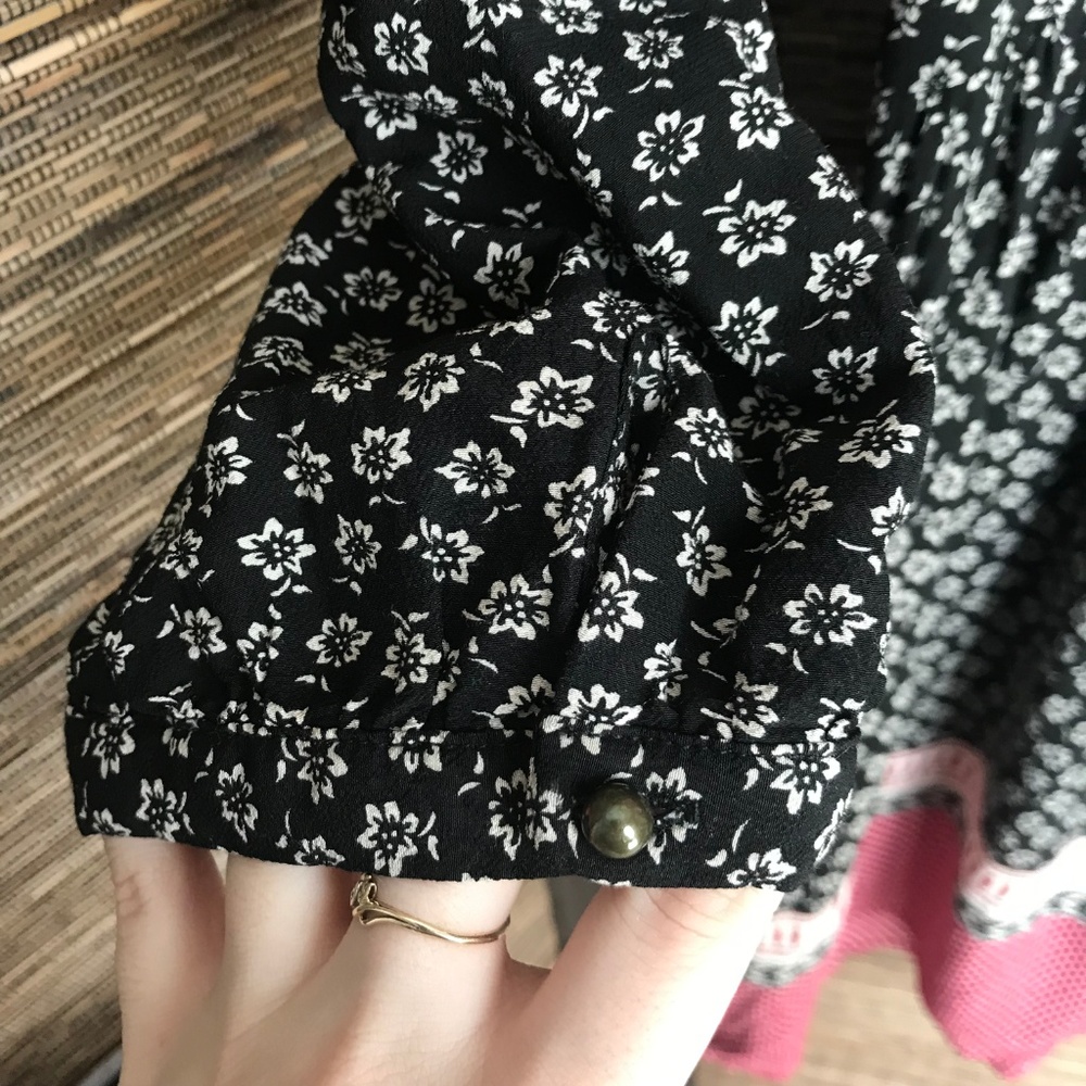 Forever 21 Boho Babydoll Dress Red White Black - Picture 5 of 7